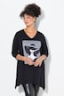A-line pointed hem model pattern T-shirt