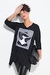 A-line pointed hem model pattern T-shirt