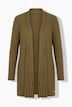 Plissee-Strickjacke, A-Linie, Schalkragen, Langarm