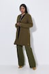 Plissee-Strickjacke, A-Linie, Schalkragen, Langarm