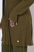 Plissee-Strickjacke, A-Linie, Schalkragen, Langarm