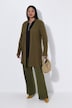 Plissee-Strickjacke, A-Linie, Schalkragen, Langarm