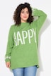 Pullover, HAPPY-statement, lange ballonærmer