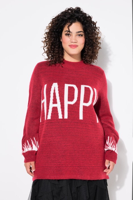 Pullover, HAPPY-Statement, Ballon-Langarm