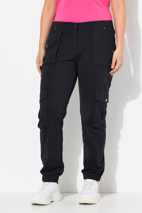 Elastic Hem Stretch Fit Cargo Pants