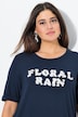 T-shirt, 3D Floral Rain, classic, ronde hals, halflange mouwen