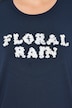 T-shirt, 3D Floral Rain, classic, ronde hals, halflange mouwen