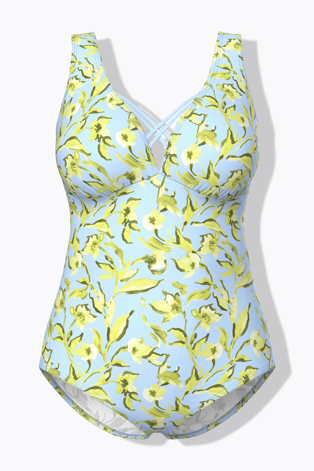 Stora storlekar Baddräkt, Dam, turkos, storlek: 54, Polyester/Elastan, Ulla Popken