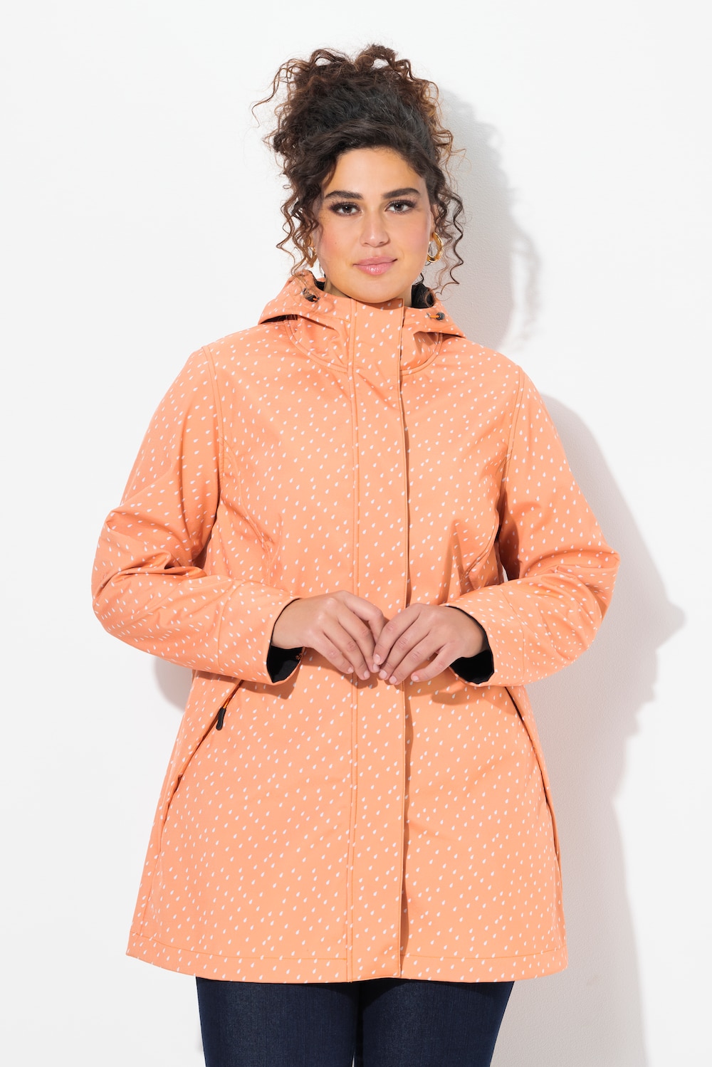 Große Größen Softshell-Longjacke, Damen, orange, Größe: 54/56, Polyester, Ulla Popken