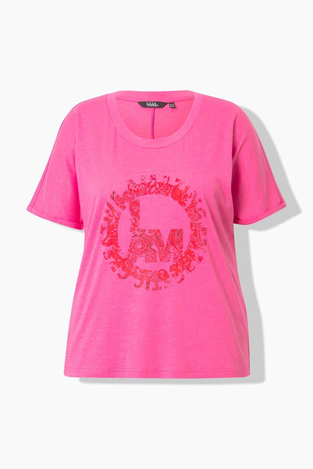 Stora storlekar T-shirt i oversize-modell, Dam, rosa, storlek: 42/44, Syntetfibrer/Bomull, Ulla Popken