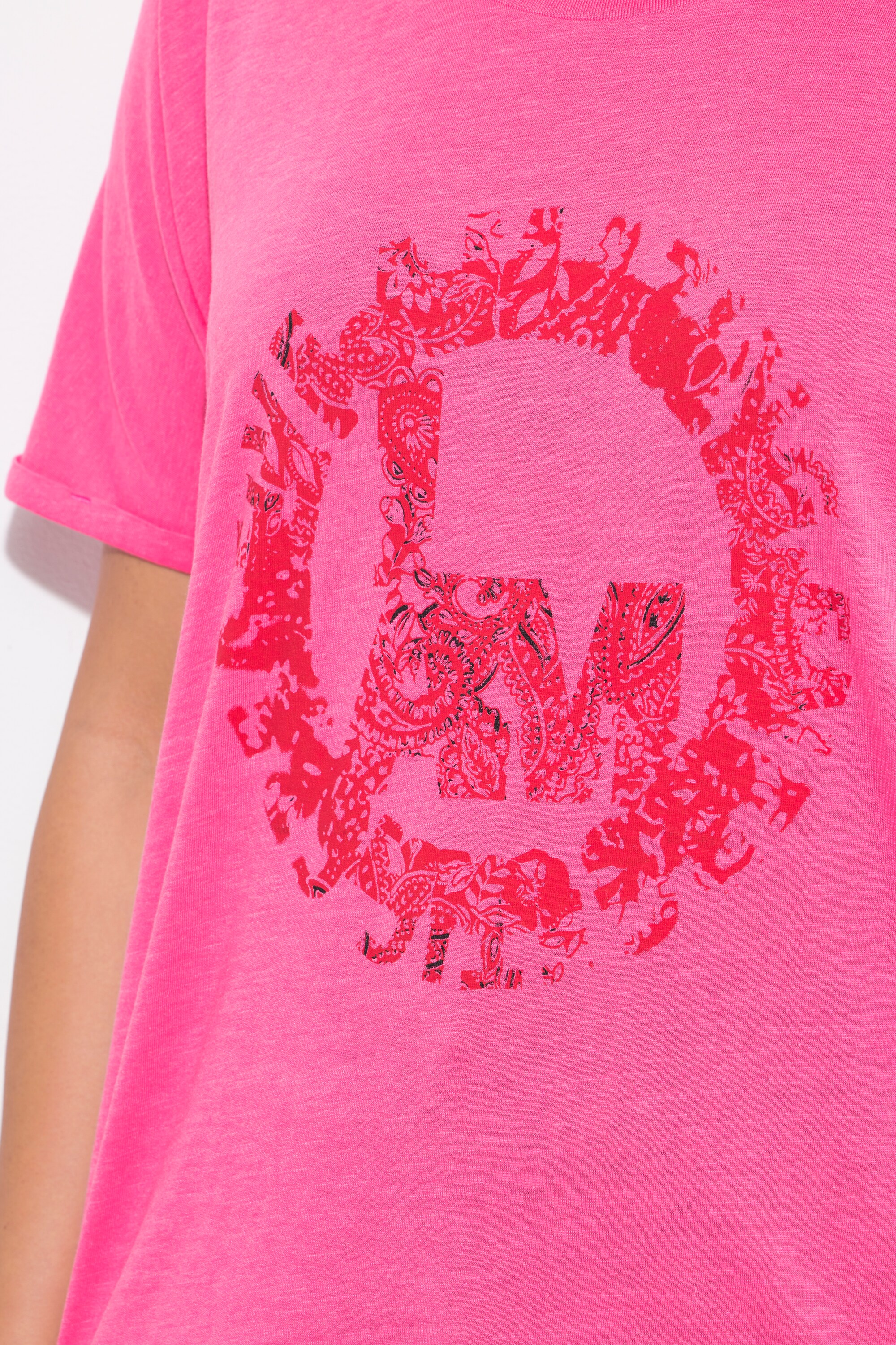 Ulla Popken Damen große Größen T Shirt runder Aufdruck Oversized Rundhals