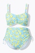 Bikini, flores, cintas decorativas, tirantes ajustables