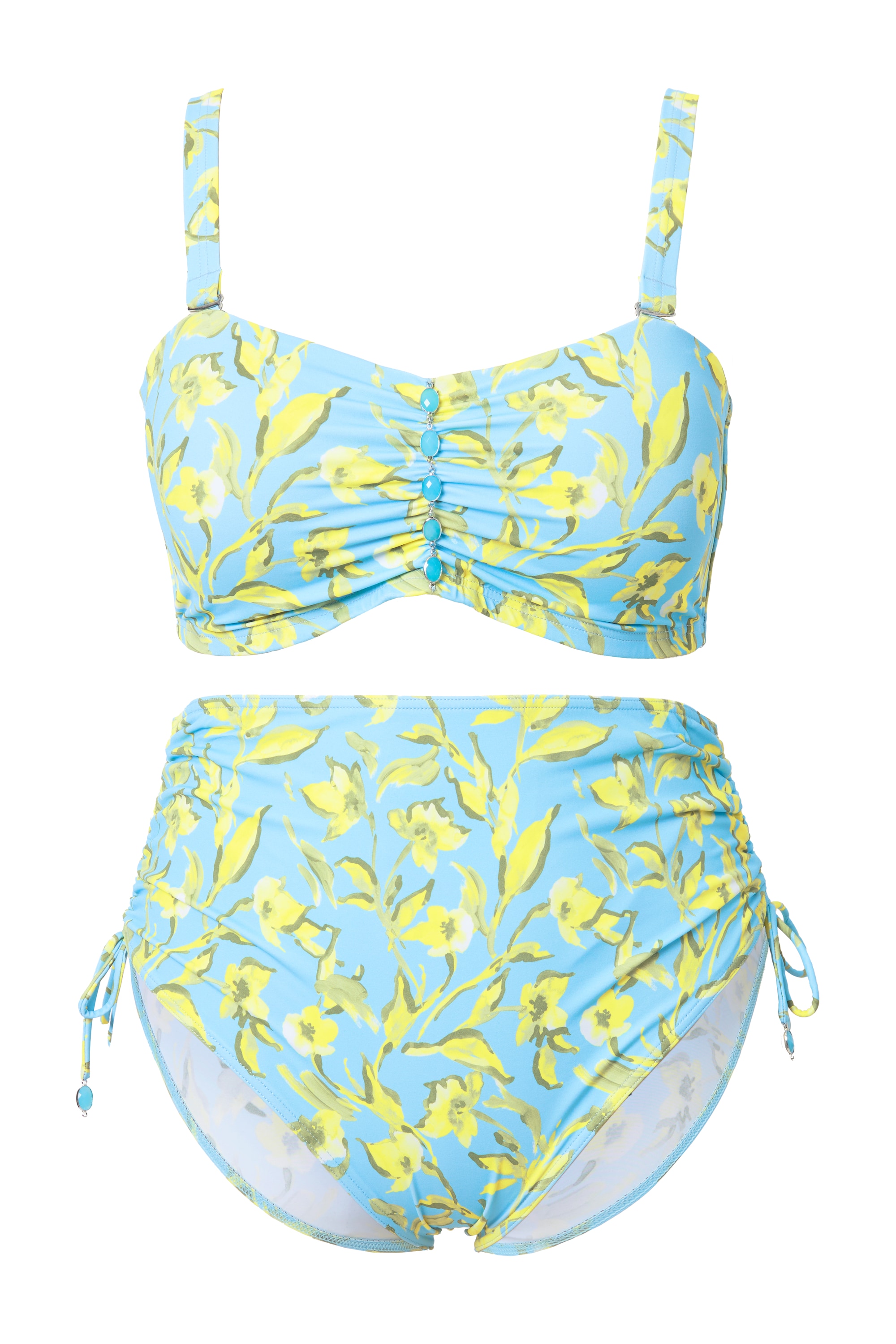 Ulla Popken Damen große Größen Bikini Blüten Zierbänder