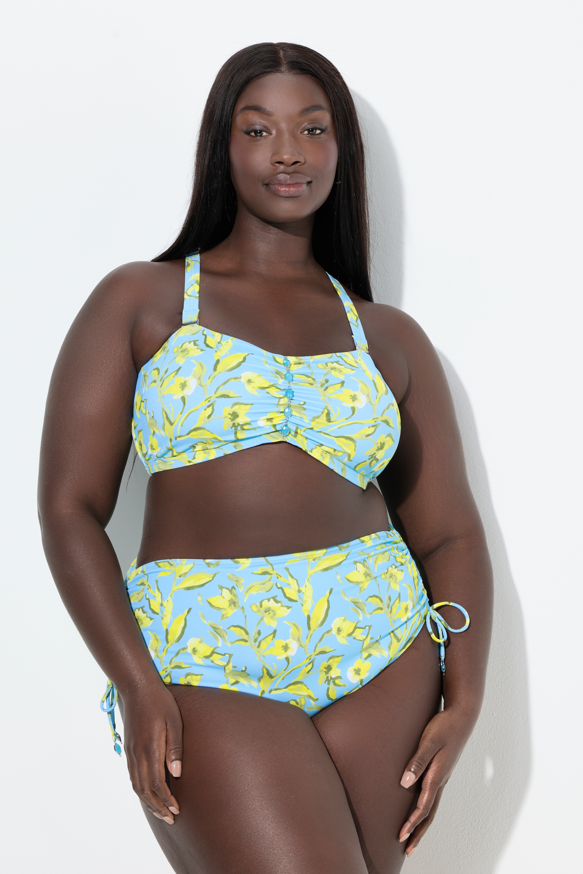 Ulla Popken Damen große Größen Bikini Blüten Zierbänder - Produktbild 2