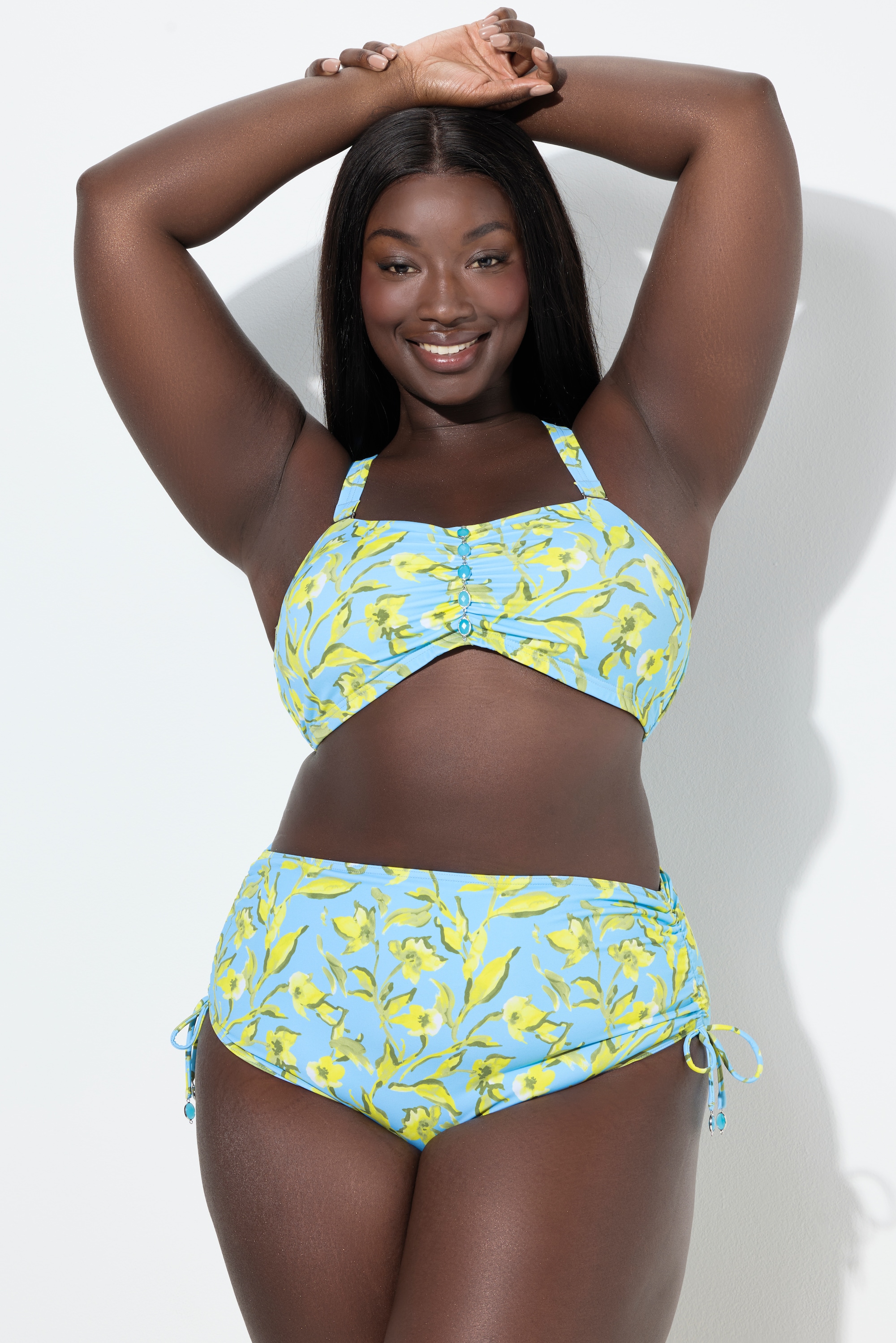 Ulla Popken Damen große Größen Bikini Blüten Zierbänder - Produktbild 5