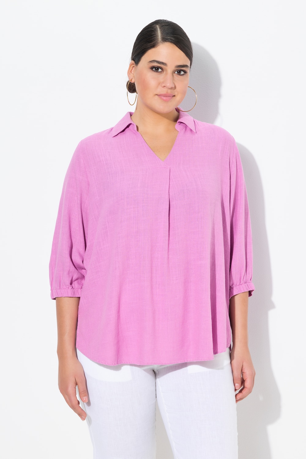 Große Größen Tunika, Damen, rosa, Größe: 42/44, Viskose/Leinen, Ulla Popken