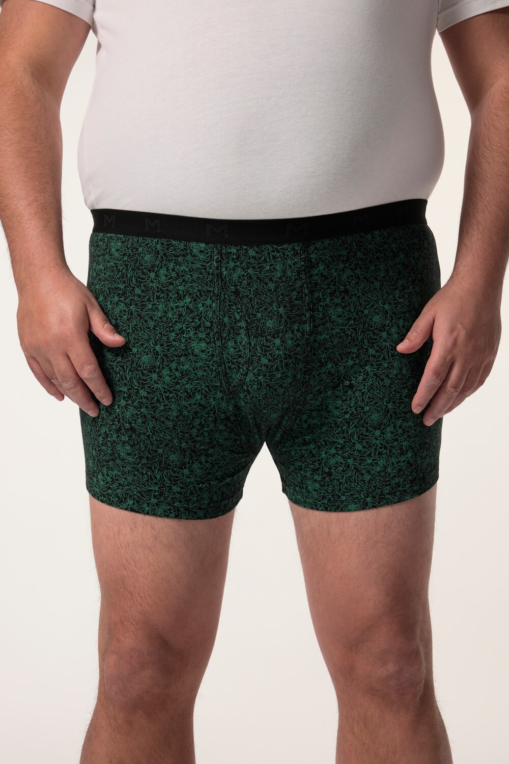 Stora storlekar Boxershorts FLEXLASTIC®, Her, grön, storlek: L, Bomull, Men Plus