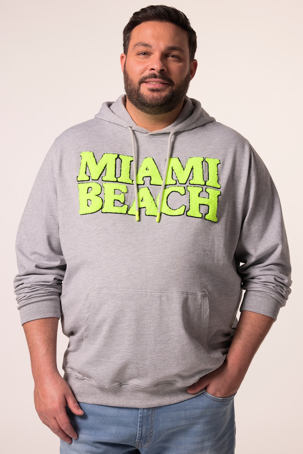 Stora storlekar Hoodie, Her, grå, storlek: 7XL, Bomull/Viskos, Men Plus