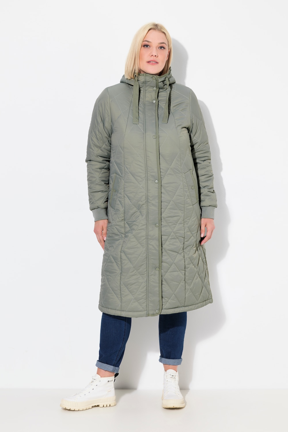 Große Größen Funktions-Steppmantel, Damen, grün, Größe: 42/44, Synthetische Fasern, Ulla Popken