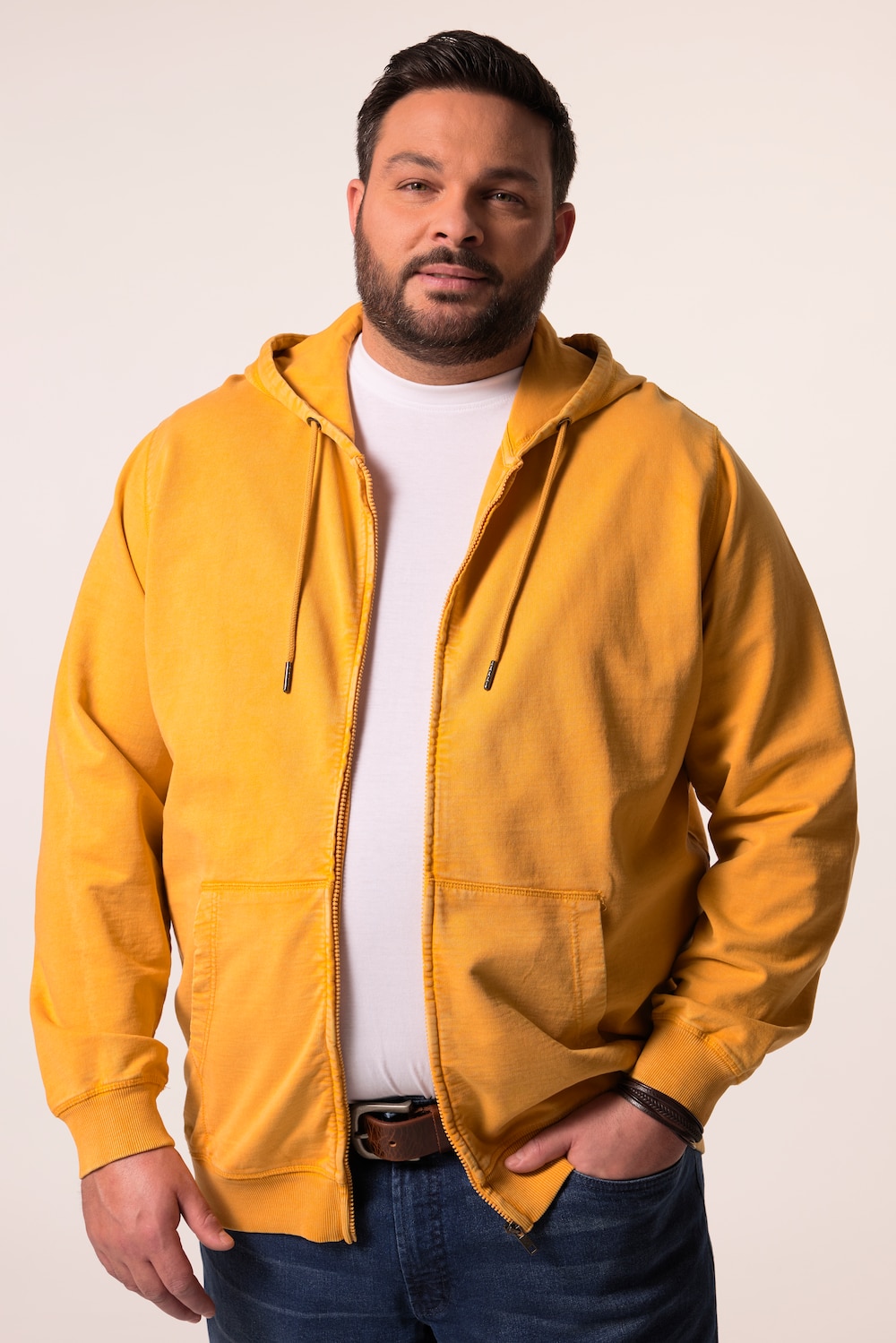 Men+ Hoodiejacke, Sweat, Kapuze, Print, Vintage Look, bis 8 XL