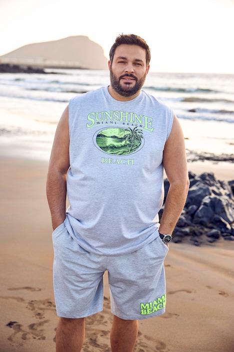 Men+ Sweatbermuda, Neon-Print, Elastikbund, bis 8 XL