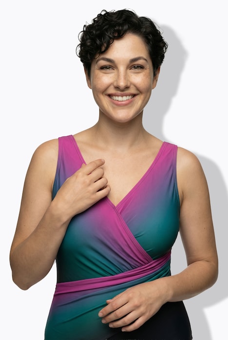 Badeanzug, Drapierung, Farbverlauf, Softcups, recycelt