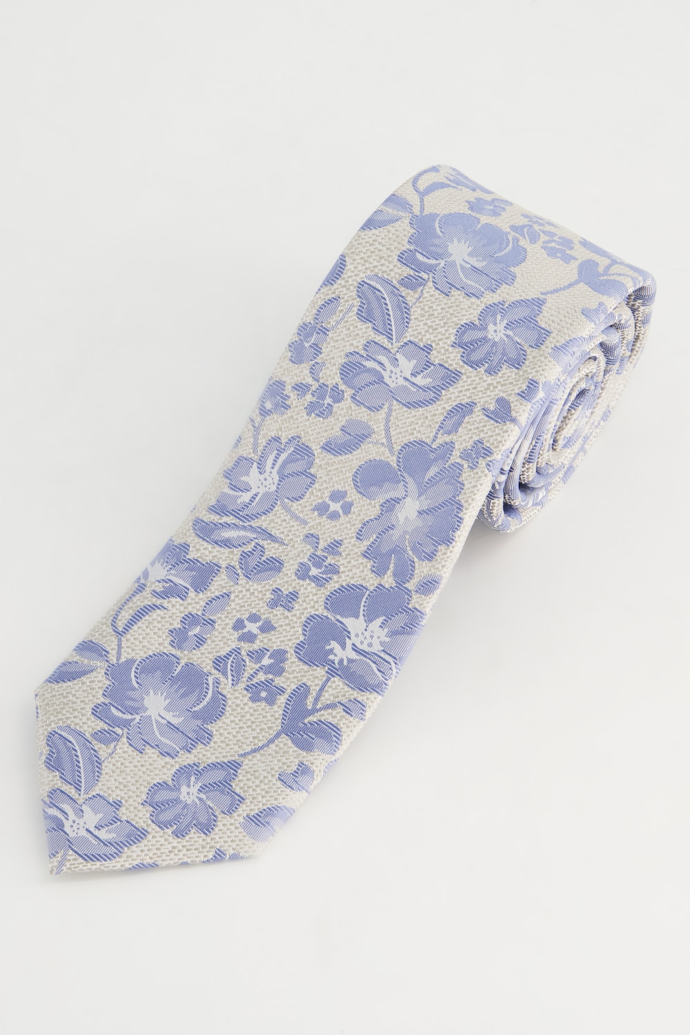 Seiden-Krawatte, Business, floral, extralang, 7,5 cm breit