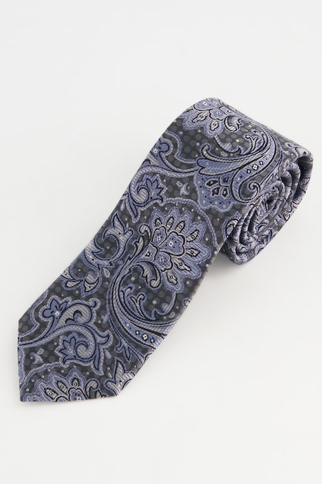 Silk tie, business, fine pattern, extra long, 3 inches wide