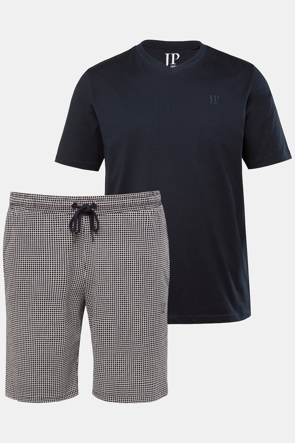 JP 1880 Schlafanzug, Homewear, T-Shirt, gemusterte Shorts, bis 8 XL