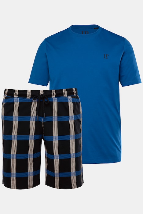 JP 1880 pyjamas, homewear, T-shirt, check shorts, up to 8 XL