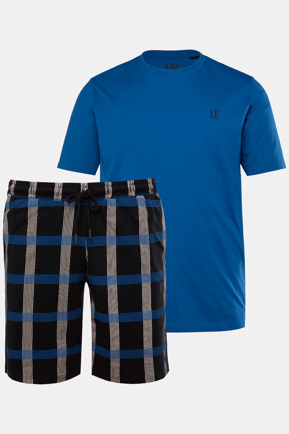 JP 1880 Schlafanzug, Homewear, T-Shirt, karierte Shorts, bis 8 XL
