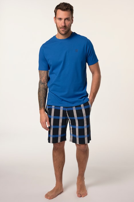 JP 1880 pyjamas, homewear, T-shirt, check shorts, up to 8 XL