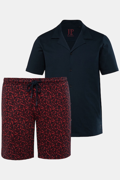 JP1880 pyjamas, homewear, all-over print, shirt with Cuba collar, shorts, up to 8 XL