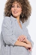 Tunica in misto lino a righe con collo da camicia e maniche a 3/4