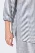 Tunica in misto lino a righe con collo da camicia e maniche a 3/4