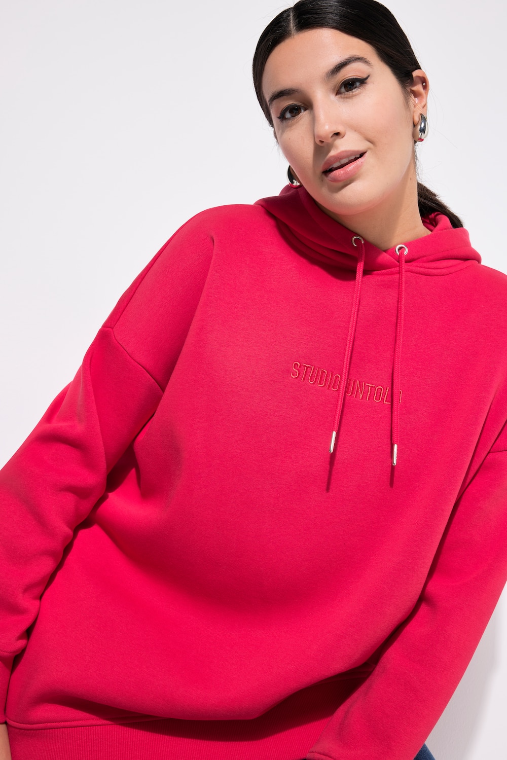 Große Größen Hoodie, Damen, rot, Größe: 54/56, Baumwolle/Polyester, Studio Untold