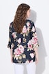 Leinenmix-Bluse, A-Linie, Tunika-Ausschnitt, 3/4-Arm