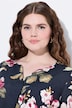 Leinenmix-Bluse, A-Linie, Tunika-Ausschnitt, 3/4-Arm