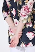Leinenmix-Bluse, A-Linie, Tunika-Ausschnitt, 3/4-Arm