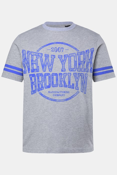 Piżama Men+, krój maskujący brzuch, zestaw dwuczęściowy, t-shirt, nadruk na piesi, szorty, do rozm. 8XL