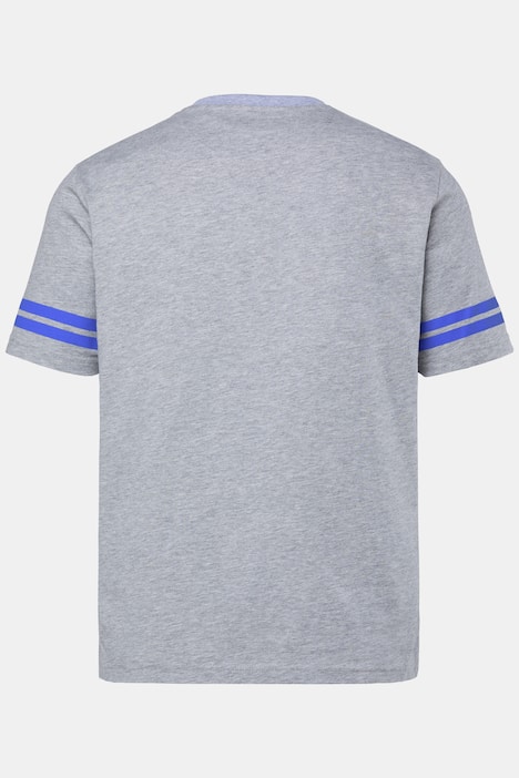 Piżama Men+, krój maskujący brzuch, zestaw dwuczęściowy, t-shirt, nadruk na piesi, szorty, do rozm. 8XL