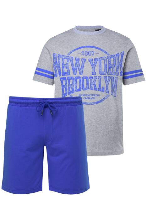 Pyžamo Men+, břišní střih, dvojdílné, tričko s potiskem, šortky, do 8XL