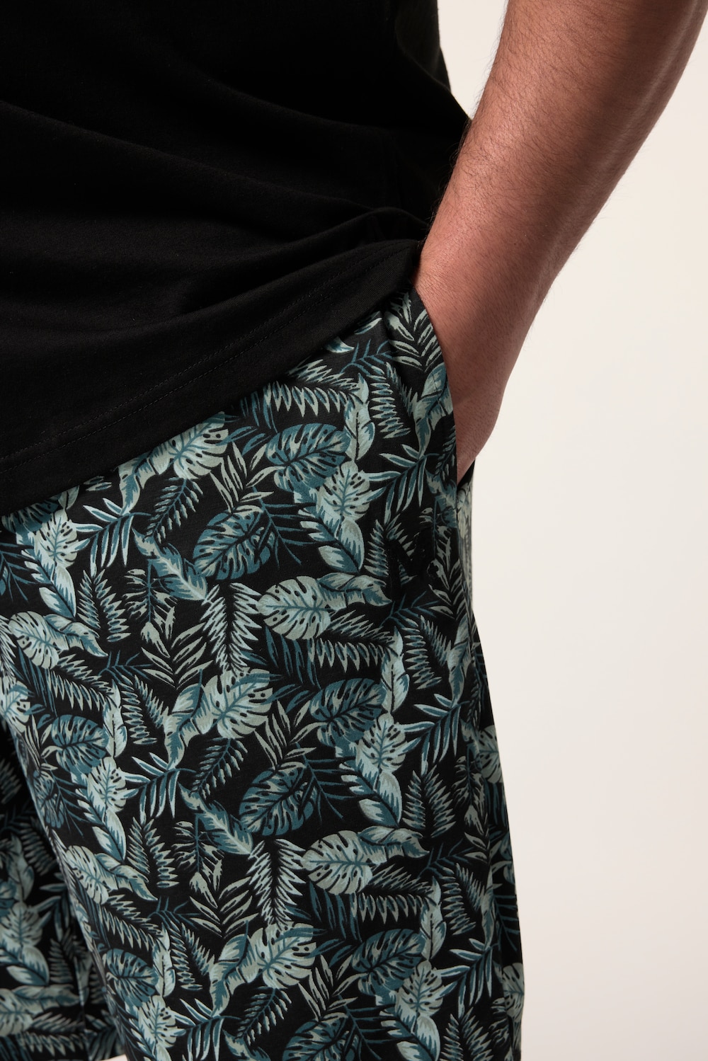 Stora storlekar Pyjamas, Her, svart, storlek: XXL, Bomull, Men Plus