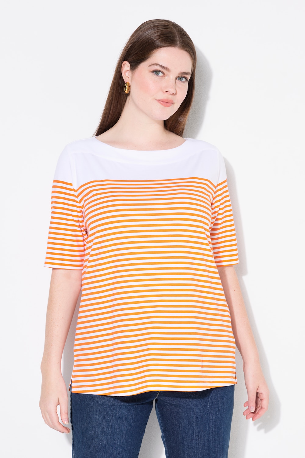 Große Größen T-Shirt, Damen, orange, Größe: 62/64, Baumwolle, Ulla Popken
