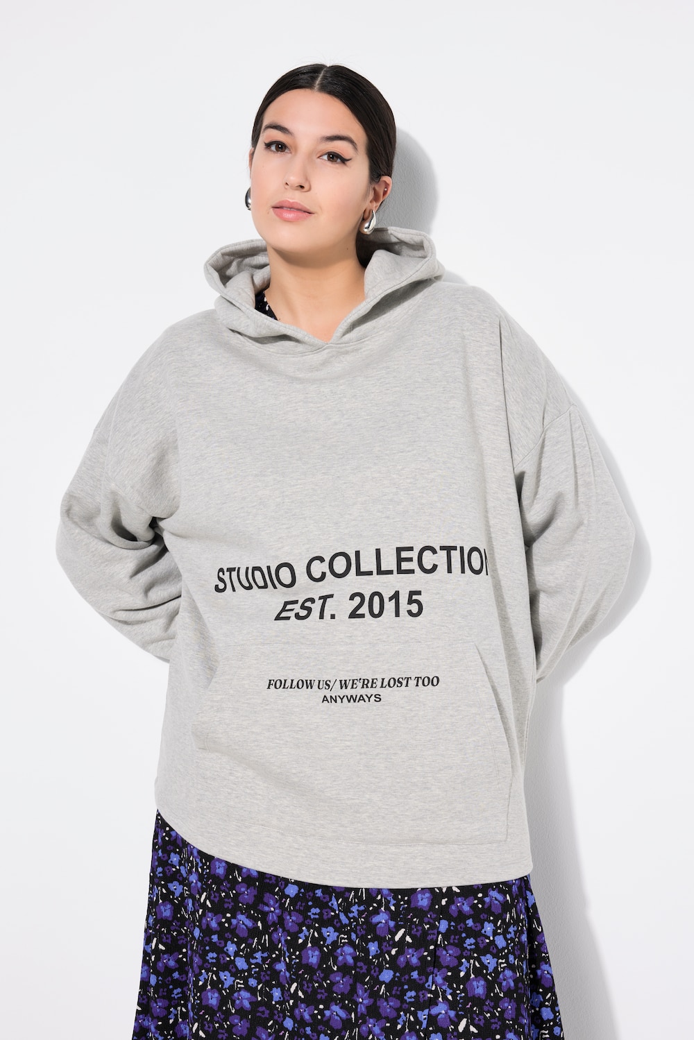 Hoodie, oversized, Statement, Kängurutasche, Kapuze