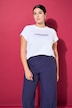 City Embroidered Cap Sleeve Tee