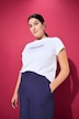 City Embroidered Cap Sleeve Tee