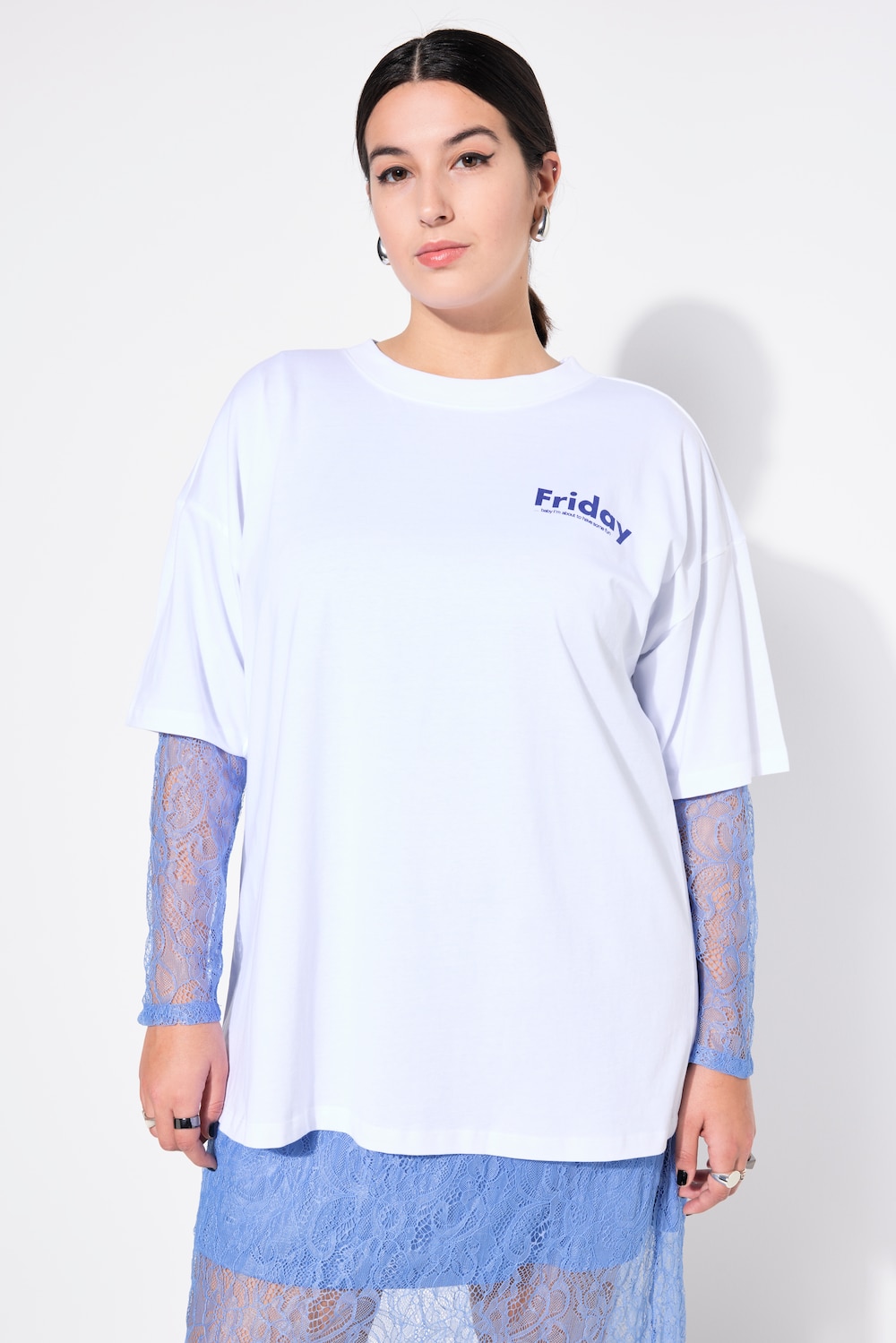 Große Größen Men-Shirt, Damen, weiß, Größe: 46/48, Baumwolle, Studio Untold