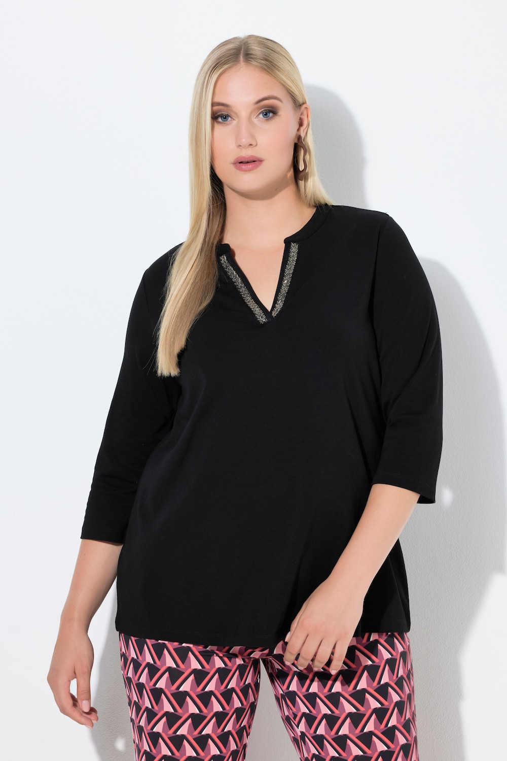 Große Größen Longshirt, Damen, schwarz, Größe: 58/60, Baumwolle, Ulla Popken