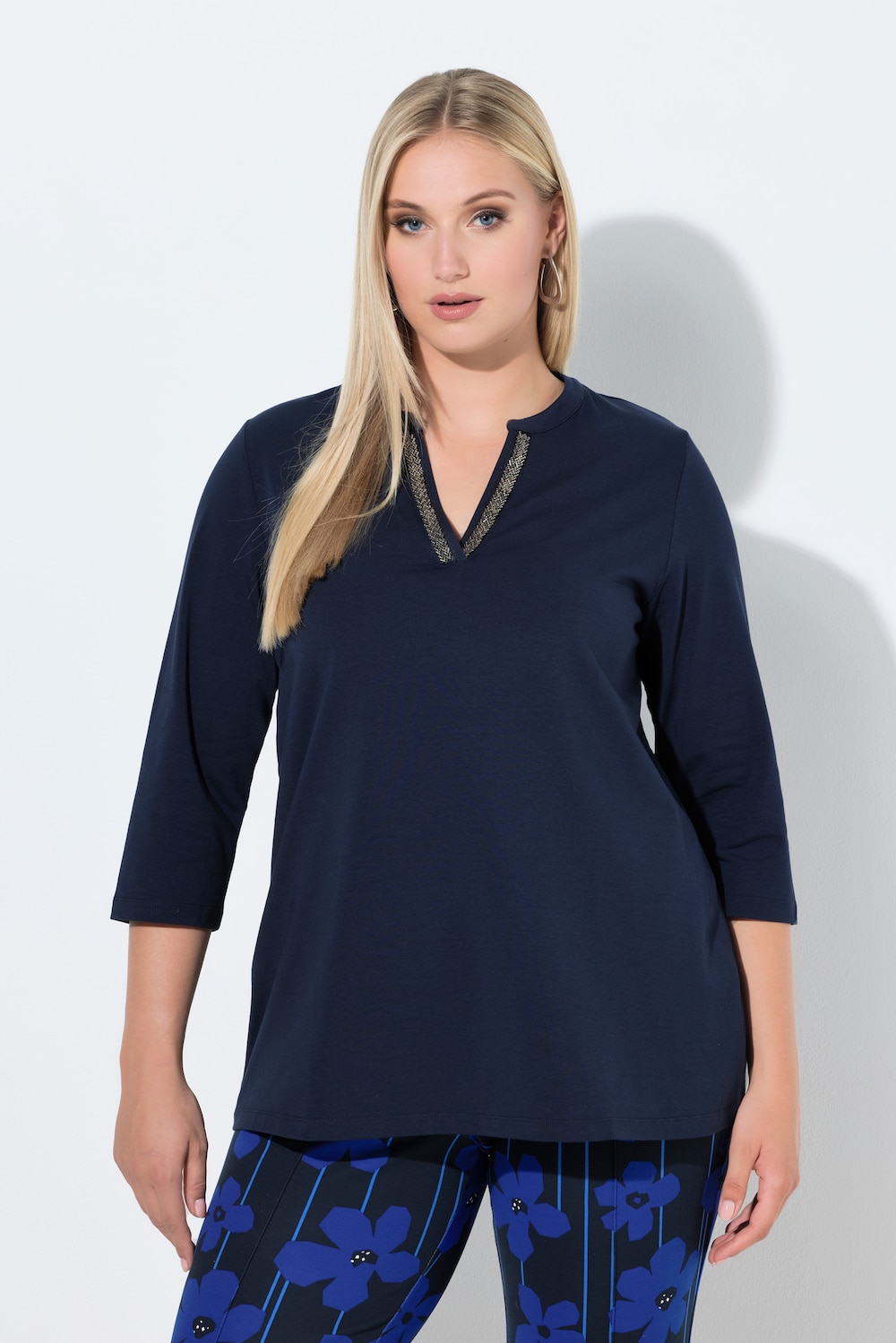 Große Größen Longshirt, Damen, blau, Größe: 58/60, Baumwolle, Ulla Popken